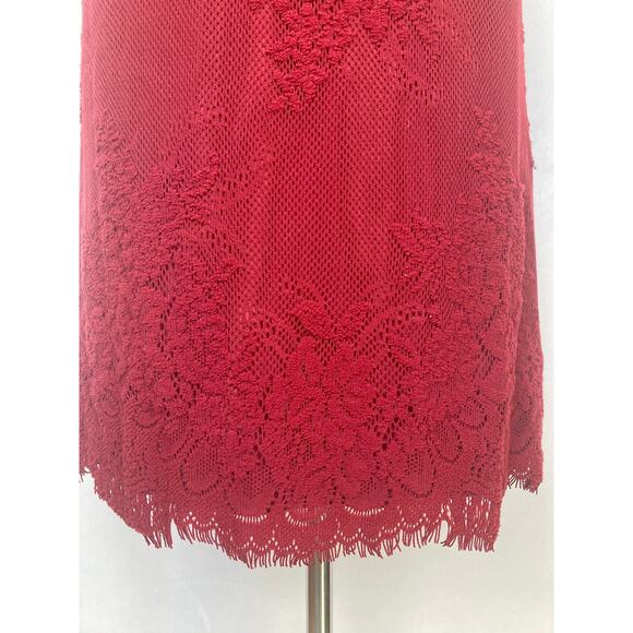 Free People Harper Halter Neck Backless Lace Mini Dress Red Size M Bodycon - Picture 4 of 10